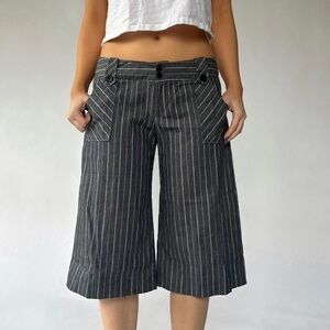 Capris Pinstripe Low Rise Wide Leg Large